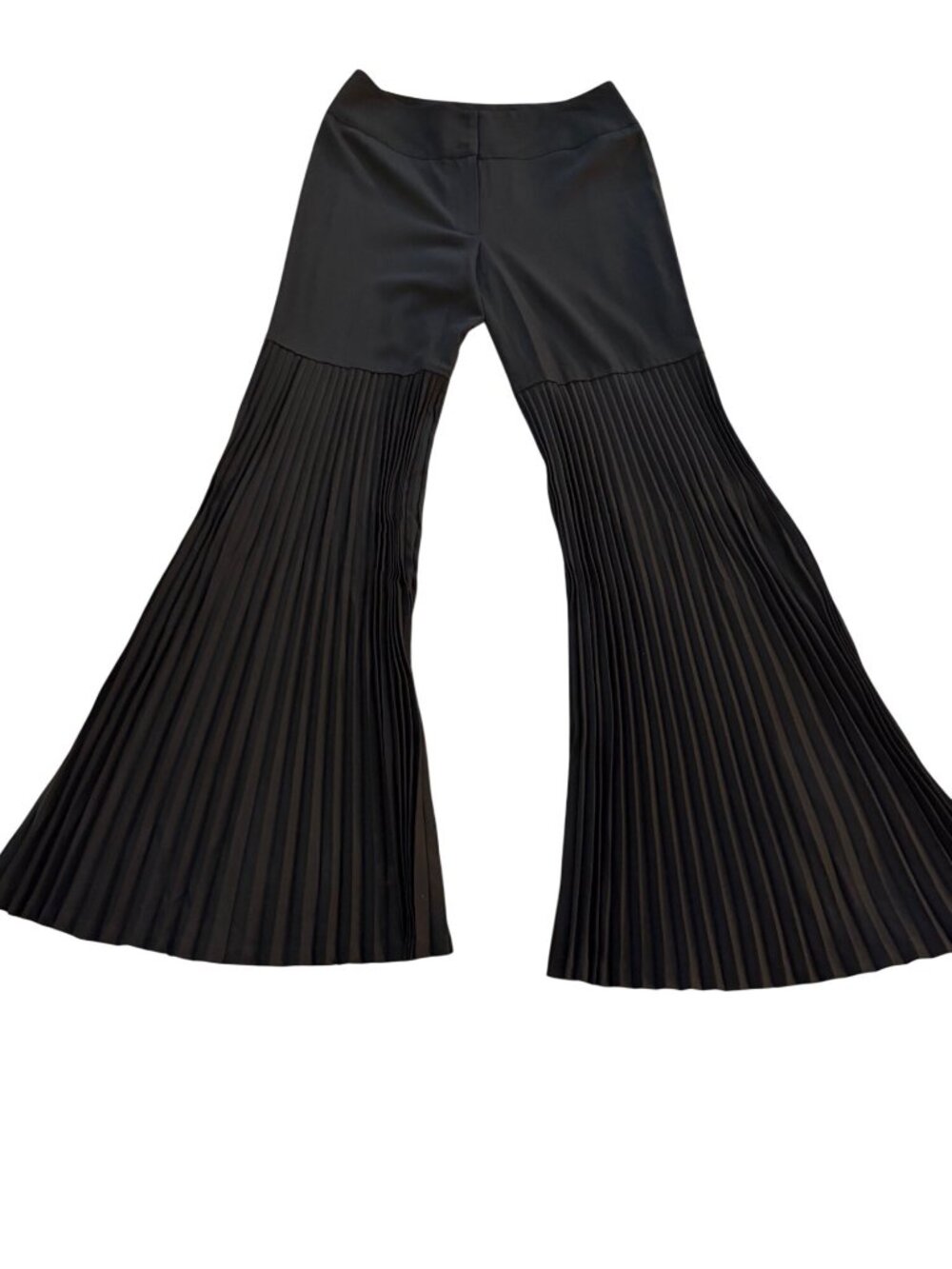 Dolce & Gabbana Womens Pleated Flared Leg Trousers Size 42 Black Y2K Vintage